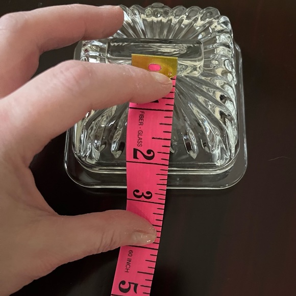 Clear Glass Small Butter Dish With Lid - Picture 7 of 7